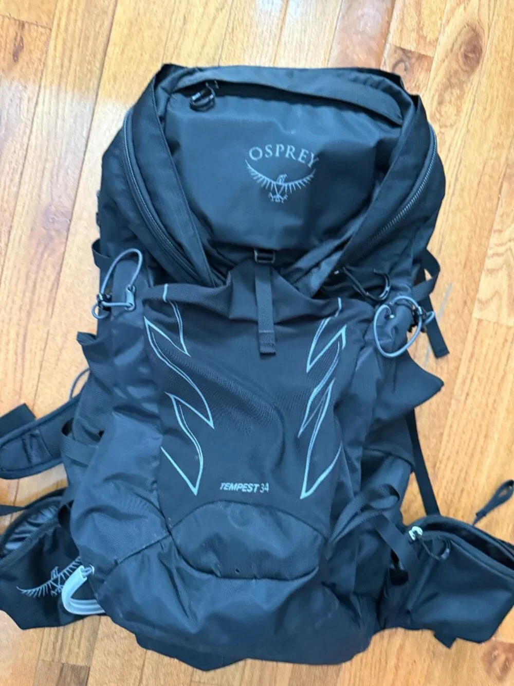 Osprey Tempest 34 Black Hiking Backpacking Backpack - Picture 5 of 15